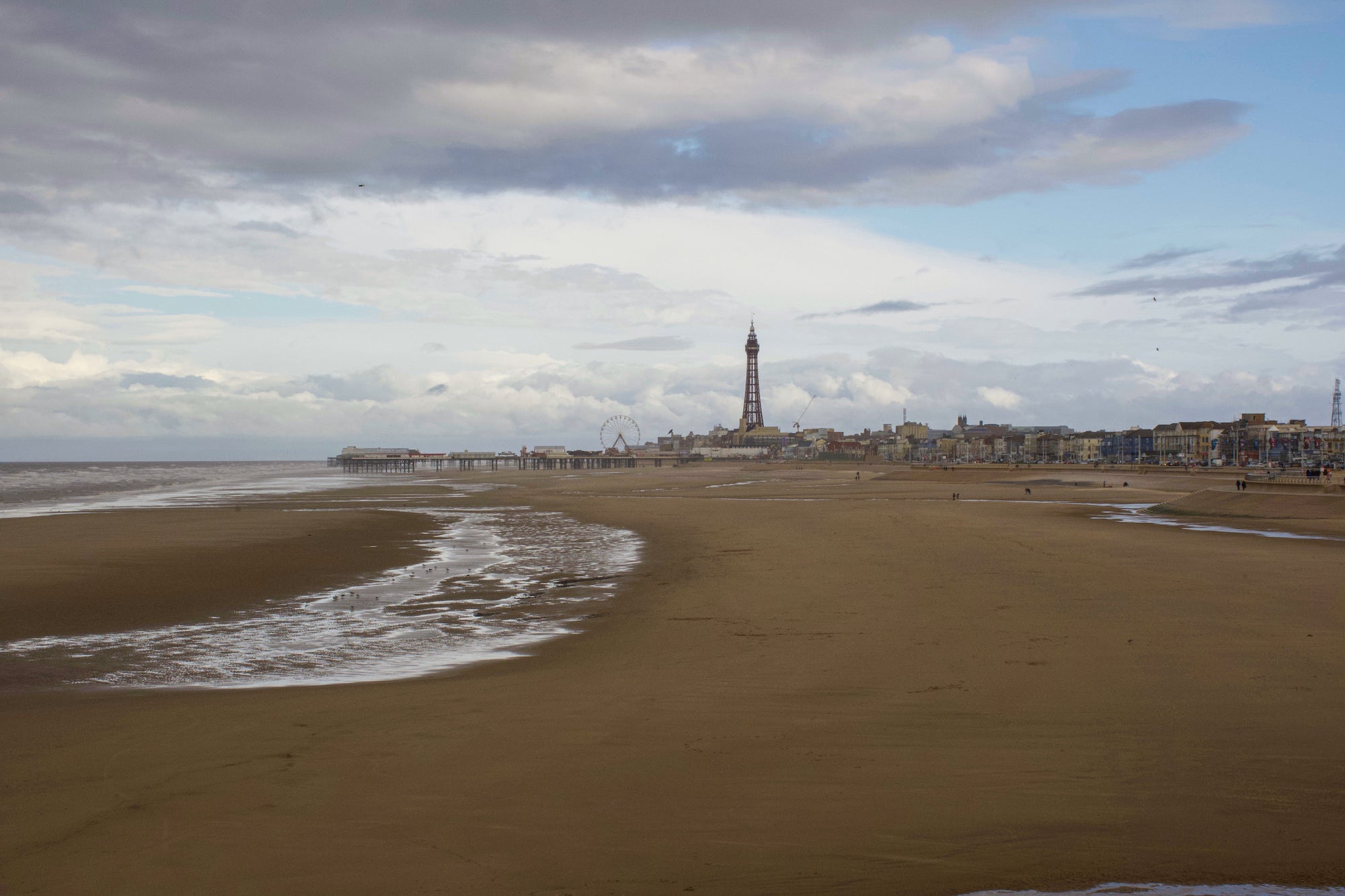 The tower at Blackpool over looking the beach.